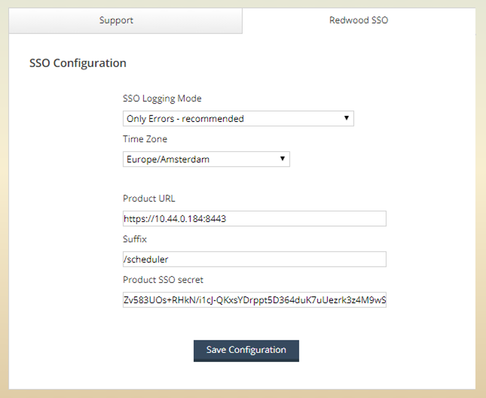 Capture of Redwood SSO configuration