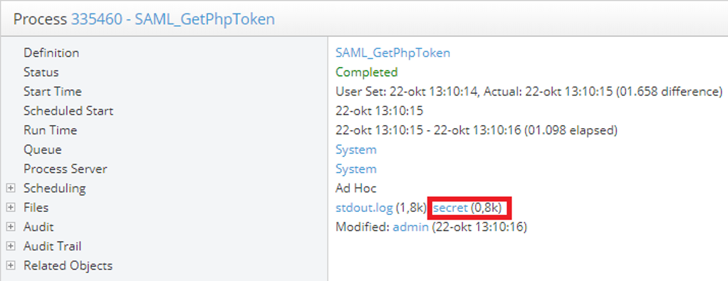 Capture of the submit wizard of SAML_GetPhpToken