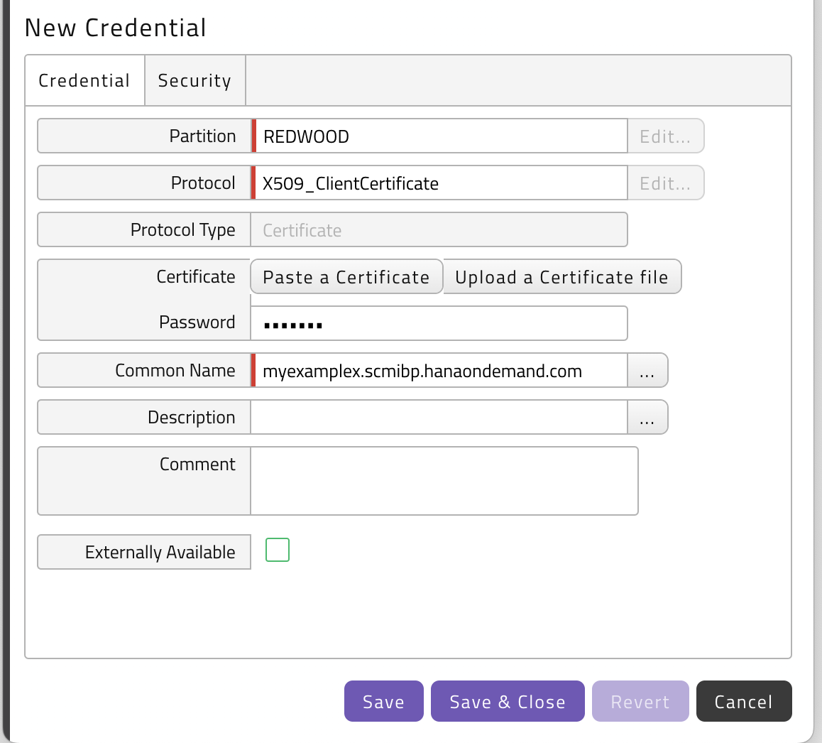 Capture of a client certificate credential
