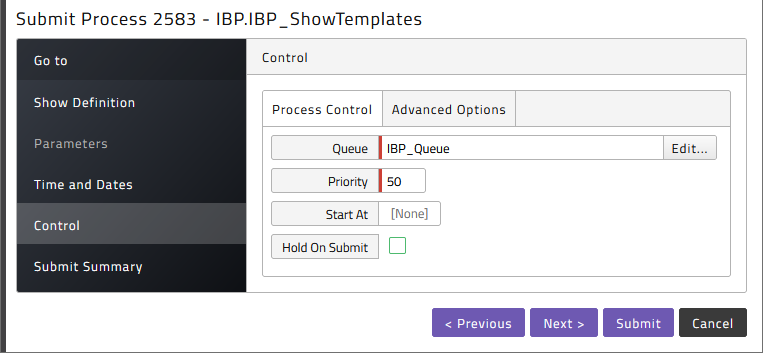 Submit IBP_ShowTemplates