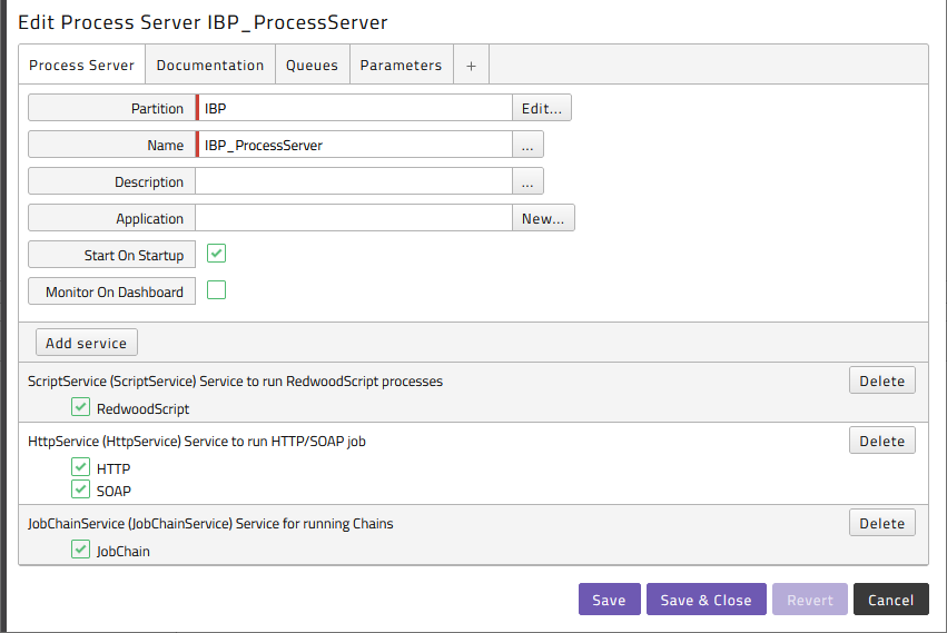 Example SAP IBP process server