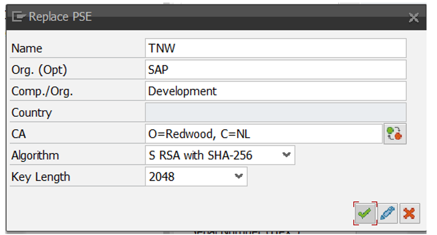 Image showing the Replace PSE dialog